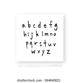 Alphabet & number / handwriting - vector