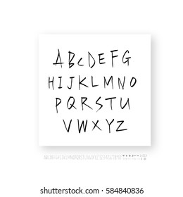Alphabet & number / handwriting - vector