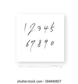 Alphabet & number / handwriting - vector