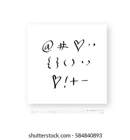 Alphabet & number / handwriting - vector