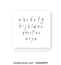 Alphabet & number / handwriting - vector