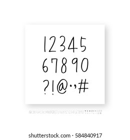 Alphabet & number / handwriting - vector