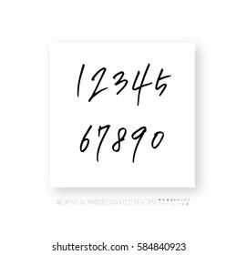 Alphabet & number / handwriting - vector