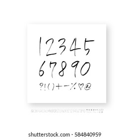 Alphabet & number / handwriting - vector