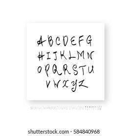 Alphabet & number / handwriting - vector
