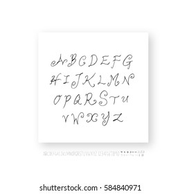 Alphabet & number / handwriting - vector