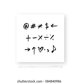 Alphabet & number / handwriting - vector