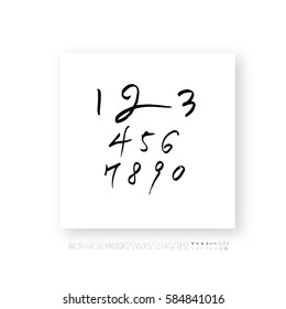 Alphabet & number / handwriting - vector