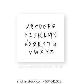 Alphabet & number / handwriting - vector