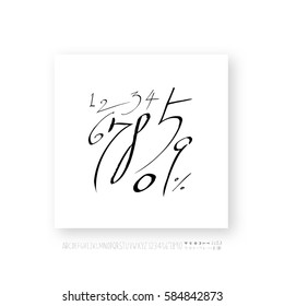 Alphabet & number / handwriting - vector