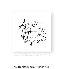 Alphabet & number / handwriting - vector