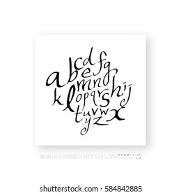 Alphabet & number / handwriting - vector
