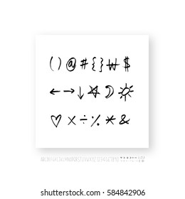 Alphabet & number / handwriting - vector