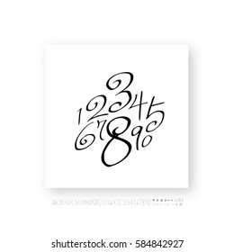 Alphabet & number / handwriting - vector