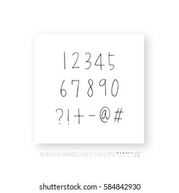 Alphabet & number / handwriting - vector
