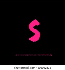 Alphabet & number / handwriting - vector