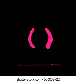 Alphabet & number / handwriting - vector