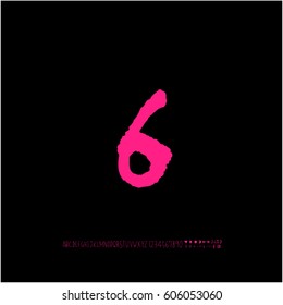 Alphabet & number / handwriting - vector