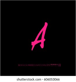 Alphabet & number / handwriting - vector