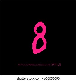 Alphabet & number / handwriting - vector
