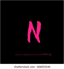 Alphabet & number / handwriting - vector