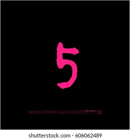 Alphabet & number / handwriting - vector