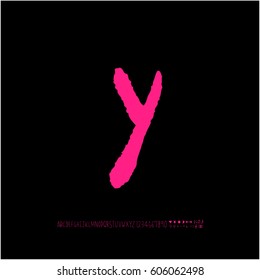 Alphabet & number / handwriting - vector
