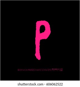 Alphabet & number / handwriting - vector