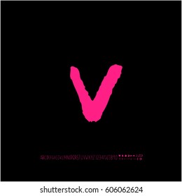 Alphabet & number / handwriting - vector