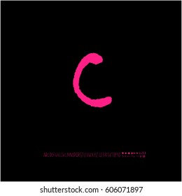 Alphabet & number / handwriting - vector