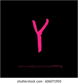 Alphabet & number / handwriting - vector