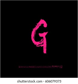 Alphabet & number / handwriting - vector