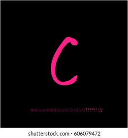 Alphabet & number / handwriting - vector