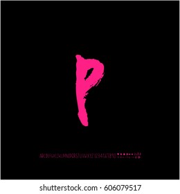 Alphabet & number / handwriting - vector