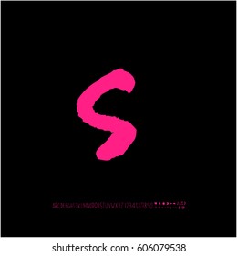Alphabet & number / handwriting - vector