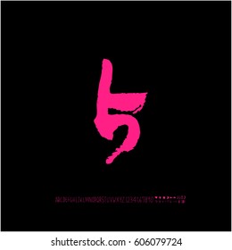 Alphabet & number / handwriting - vector