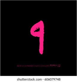 Alphabet & number / handwriting - vector