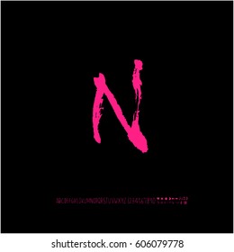 Alphabet & number / handwriting - vector