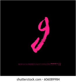 Alphabet & number / handwriting - vector