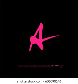 Alphabet & number / handwriting - vector