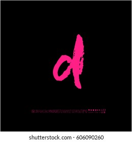 Alphabet & number / handwriting - vector