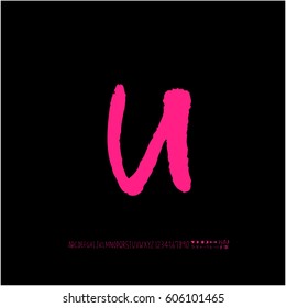 Alphabet & number / handwriting - vector