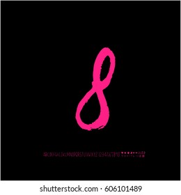 Alphabet & number / handwriting - vector