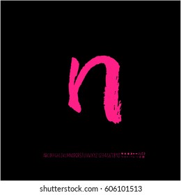 Alphabet & number / handwriting - vector