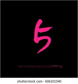 Alphabet & number / handwriting - vector