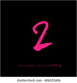 Alphabet & number / handwriting - vector
