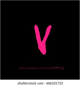 Alphabet & number / handwriting - vector