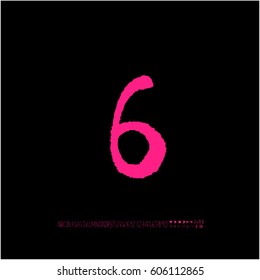 Alphabet & number / handwriting - vector