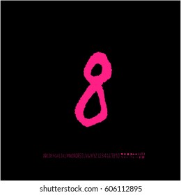 Alphabet & number / handwriting - vector