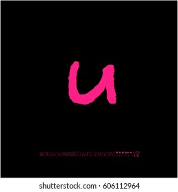 Alphabet & number / handwriting - vector